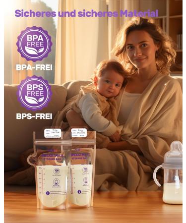 Nuliie 120-Piece BPA-Free Breast Milk Storage Bags - Temperature-Sensitive Spout-Proof Space-Saving (180ml) - Ideal for Breastfeeding - Buy Online on SooperMarket.com