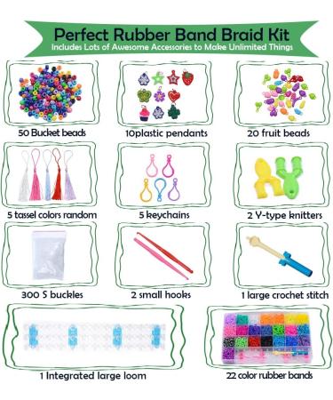 Kayzyue Girls' Bracelet Making Kit - DIY Crafts Loom Bracelet Kit with 4800 Pieces - Includes Storage Containers, Amulets, Y-Looms, Crochets, and S-Clips - Buy Online on SooperMarket.com