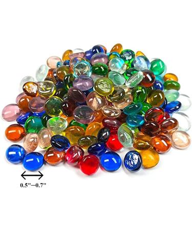 Meschett 50PCS Mini Glass Gems Mixed Colour Mancala Stones - Home Decorative Art Craft Vase Filler - 0.5-0.7 Inch Mix - Buy Online on SooperMarket.com