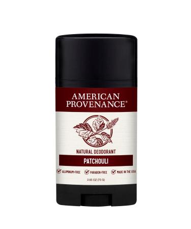 American Provenance Aluminum Free Natural Deodorant For Women and Men - Patchouli - 24 Hour Protection - Cruelty Free - Made in the USA (1 pack)