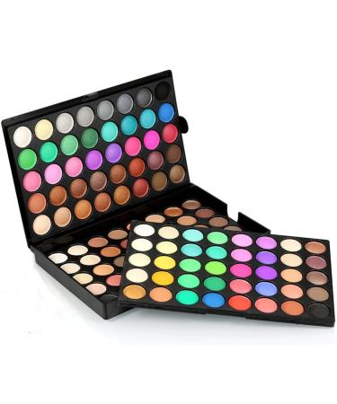 120 Colors Glitter Eyeshadow Palette - Long Lasting Waterproof & Highly Pigmented - All-in-One Makeup Kit & Holiday Gift Set for Women & Girls - Buy Online on SooperMarket.com