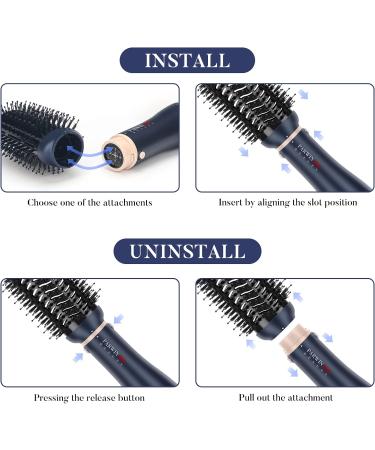 PARWIN PRO BEAUTY 4 in 1 Hairdryer Hot Air Brush Set - 1000 Watts Blue | Drying, Smoothing, Volume, Styling Ion Care - Buy Online on SooperMarket.com