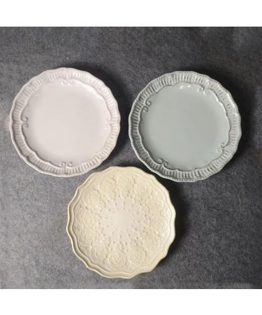 Serving Plates Plate Ceramic Household Dishes Tableware Embossed Breakfast Lunch Dinner Afternoon Tea Steak Household Commercial Kitchen Restaurant Plate for Appetizer Dinner and Desserts (Size : 0 007 - Buy Online on SooperMarket.com