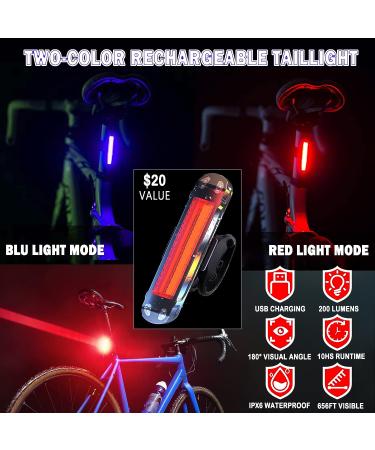 Victagen 6 LED Bike Light 5000 Lumens | Super Bright Front Headlight for Night Riding | Waterproof & Rechargeable | High/Low Beam | Includes Taillights - Buy Online on SooperMarket.com