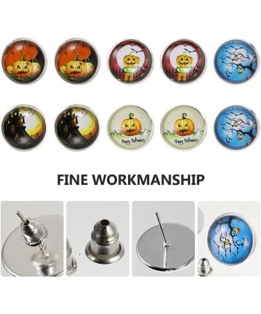 EXCEART 10 Pairs Halloween Earrings Mens Earring Pierced Earrings for Women Earrings Studs for Grils Mix Man - Buy Online on SooperMarket.com
