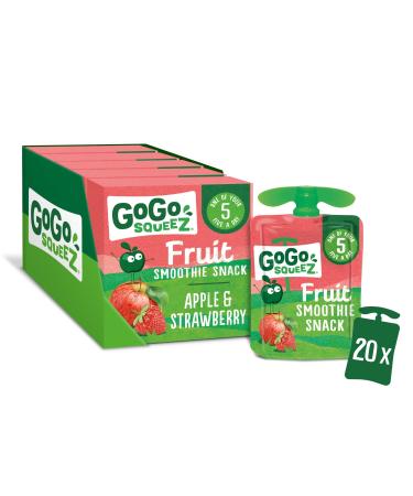 GoGo squeeZ Fruit Smoothie Snack Apple Strawberry 20 x 90g pouches