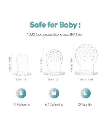 Baby Fruit Feeder Pacifier (2 Pack) for Toddler | BPA Free Silicone Teether | Soothing Gum Relief | Infant Teething Toy with Various Nipple Sizes - Buy Online on SooperMarket.com