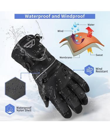 Miushion Winter Ski Mittens - Warm Unisex Snow Gloves with 3M Thinsulate for Skiing & Snowboarding - Black, Small - Buy Online on SooperMarket.com