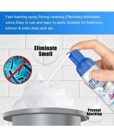 Herios Drain Foam Cleaner Liquid Hair Drain Clog Remover & Cleaner Pipe Dredge Deodorant Foam Cleaner for Shower Sink Drains (2) - Buy Online on SooperMarket.com