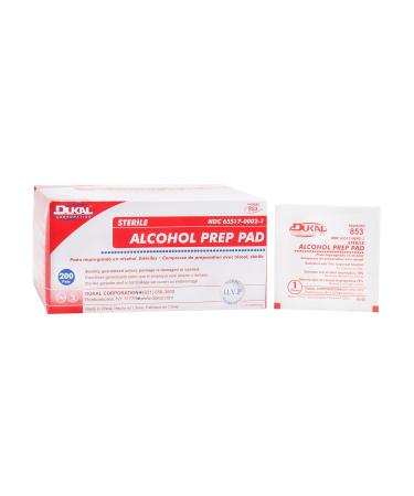Dukal Alcohol Pad Sterile (200 Count) - 70% Isopropyl Alcohol Swabs - Buy Online on SooperMarket.com