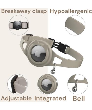 Hypoallergenic Apple Airtag cat collar Cat Tracker collar. Cat tracker GPS collar for small cats. Pet tracker for cats. Cat collar airtag GPS tracker for cats. Neutral Grey - Buy Online on SooperMarket.com