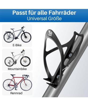 Hilo Sports Bicycle Bottle Holder - Extra Strong & Lightweight Water Bottle Holder for All Bikes - Secure 2-Screw Design - Black - Buy Online on SooperMarket.com