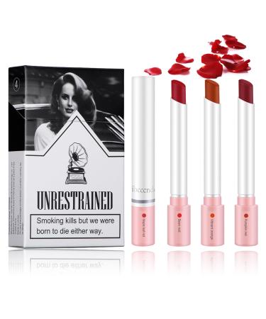 Lip Gloss Sets For Teenage Girls 4 Colors Matte Lipstick Set High Pigmented Velvety Long Lasting Waterproof Matte Lip Stick Lipstick Makeup Sets For Women