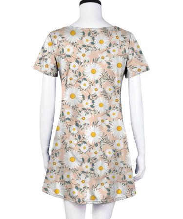 ZSDVBZS Summer Dress 2023 - Casual Loose Short Sleeve T Shirt Dress for Women - Boho Swing Beach Cover Up - Pink - X-Large - Buy Online on SooperMarket.com