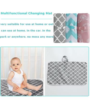 Portable Changing Mat | Baby Foldable Travel Pad 60cm x 35cm | Waterproof Nappy Change Mat for Home & Travel - Grey - Buy Online on SooperMarket.com