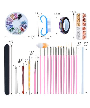50-Piece Gel Nails Accessories Kit: Nail Art Brushes Foil Stickers Manicure Tapes & More International Shipping Available - Buy Online on SooperMarket.com
