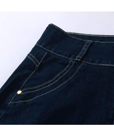 Sanahy Women's Casual High Waist Denim A-Line Skirt | Knee-Length Fishtail Jean Skirt - XL Dark Blue - Buy Online on SooperMarket.com