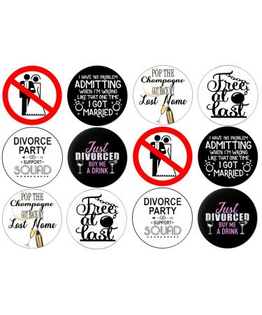 24 Divorced Toppers Edible Wafer Cup Cake Toppers