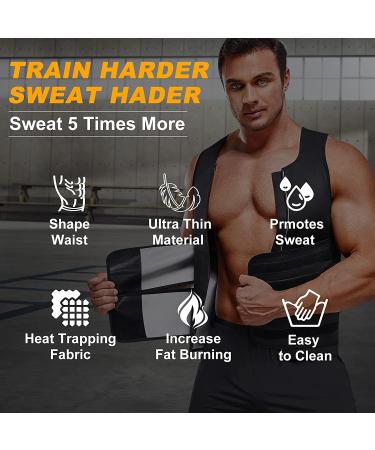 Kumayes Men's Sauna Sweat Vest - Neoprene Fitness Corset & Shapewear | XXL Black for Weight Loss & Belly Slimming - Buy Online on SooperMarket.com