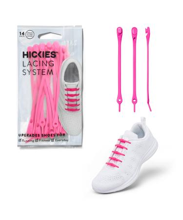 HICKIES Elastic Tie-Free Shoelaces (2.0 New) Neon Pink