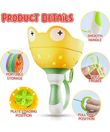 Shop Outdoor Toys for Kids Ages 4-8 | 24 Discs Flying Saucer Launcher & Propeller Toys - Perfect for Garden Fun! - Buy Online on SooperMarket.com