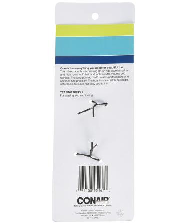 Conair Slim Teasing Hair Brush - Mixed Boar Bristle - Professional Quality - Buy Online on SooperMarket.com