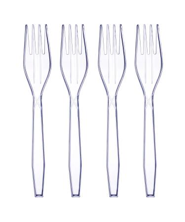 ZEML 50 Medium-Weight Disposable Plastic Forks - Clear
