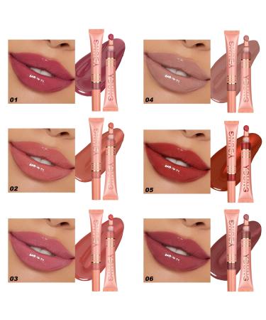 YOUNG VISION Hydrating Liquid Lipstick & Gloss Tint - Oil Infused Versatile Nude to Red Shades Cushion Applicators - Labial Liquido & Brillo Labial 03 - Sunset Glow | International Shipping Available - Buy Online on SooperMarket.com