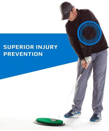Fiberbuilt Flight Deck Oval Golf Hitting Mat | Real Grass-Like Performance | Adjustable Height Tee | Black/Green | 21.25 x 13.5 x 1.75 | Indoor/Outdoor - Buy Online on SooperMarket.com