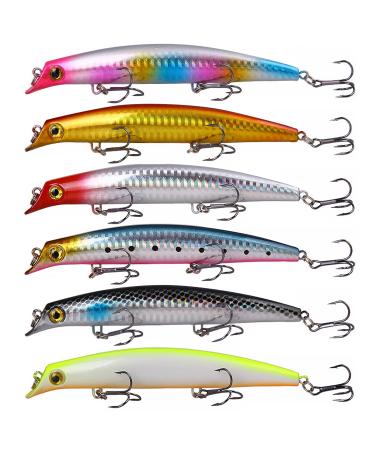 6 pieces of turn signals Set Angel Kader 12.5cm fishing artificial bait artificial hard bait plugs bait spinner with triplet hooks for every angler
