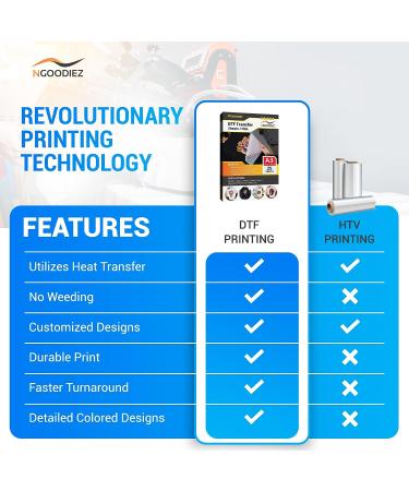 NGOODIEZ DTF Transfer Film Double-Sided Heat Transfer Film Matte A3 Size 25 Sheets - Buy Online on SooperMarket.com