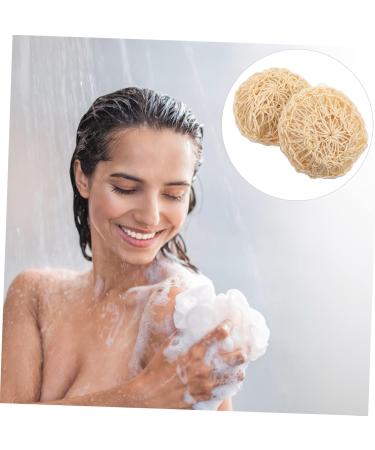KALLORY 2pcs Natural Loofah Bath Sponge Set - Exfoliating Scrubber for Showers & Spa | International Shipping - Buy Online on SooperMarket.com