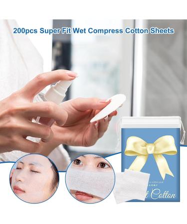 Makeup Remover Cotton Pads - Pack of 200 Wet Compress Cotton Sheets Ultra-Thin Cleansing Pads Super Fit Facial Pads Makeup Remover Tool Hondony - Buy Online on SooperMarket.com