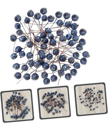 HOMSFOU 100pcs Simulation Blueberry Decoration Artificial Plants Flowers Artificial Berry Stem Embellishments for Crafting Fake Berry with Stem Fake Berry Twig Foam Christmas Small Fruit - Buy Online on SooperMarket.com