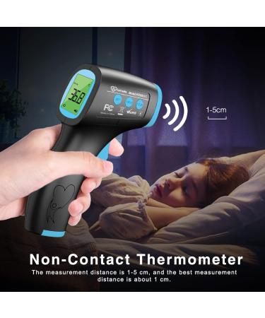 No Touch Forehead Thermometer for Adults and Children - Digital Infrared Body Thermometer for Kids - High Temperature Alarm - Instant Accurate Reading - Black - Buy Online on SooperMarket.com