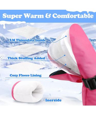 Sarfel Waterproof Toddler Mittens | Kids Snow Gloves for Baby Winter | 2-3 Years | Hot Pink - Buy Online on SooperMarket.com