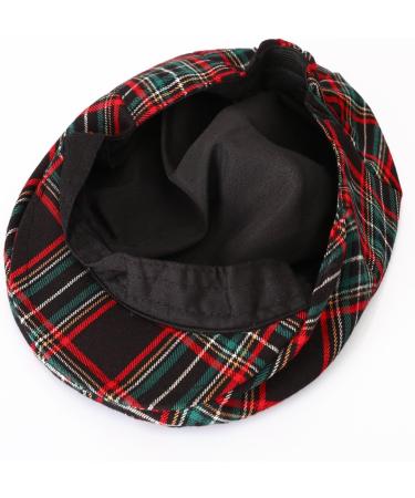 Mint Green Baby Flat Cap | Vintage Drivers Hat | Breathable & Soft | Age 0-8 Years | 1-2 Years | Black Plaid - Buy Online on SooperMarket.com