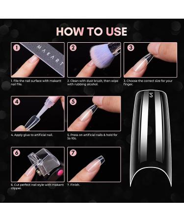 Makartt Half Cover French Nail Tips - 500 Clear Acrylic Fake Nails for Women - Medium Press On Nails - Soak Off False Nails - 10 Sizes for Nail Salons and DIY Nail Art - Buy Online on SooperMarket.com