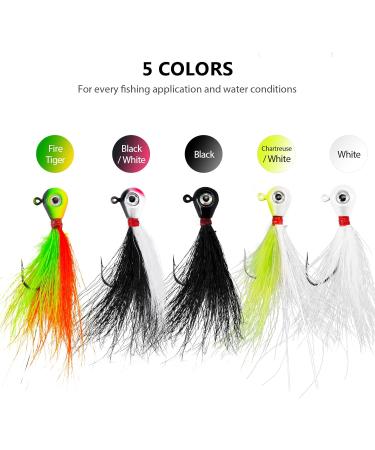 MadBite WideEye 15/28 Pack Jig Head Kits Bucktail Hair Jigs Conical Jigs and Pill Shaped Jig Kits Fishing Jig Heads for Walleye Bass Crappie Jig Head Weights - 1/8 oz 1/4 oz and 3/8 oz C: Hair Jig Kits - 15 Pack 1/4 oz - Buy Online on SooperMarket.com