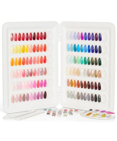 MYLEE Swatch Book - 120 Colour Slots Detachable Nail Colour Chart Display Book Comfortable and Easy to use - Clips in Nail Tips Professional Salon & Home use Portable