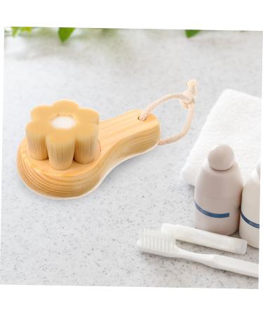 Mikinona Face Exfoliator wooden handle cleaning brush cleansing brush artificial fiber Pore Brush skin care face cleansing brush face brush makeup remover Scrubber face dry brush - Buy Online on SooperMarket.com