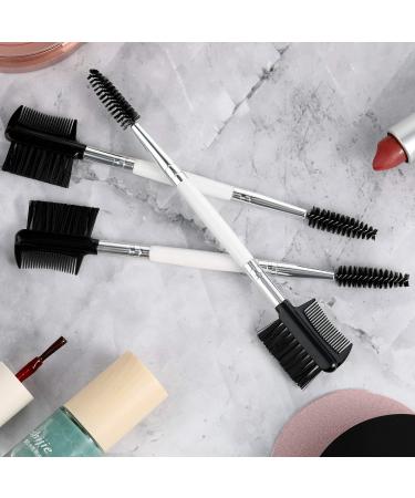 3 Pcs Dual-Head Eyebrow & Eyelash Grooming Brush Set - White - for Women & Girls - Buy Online on SooperMarket.com