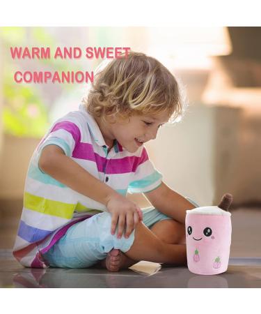 Anboor Bubble Tea Plush Pillow - Strawberry 25cm | Cute and Soft Stuffed Animal Toy for Kids | Perfect Gift for Baby and Children - Buy Online on SooperMarket.com