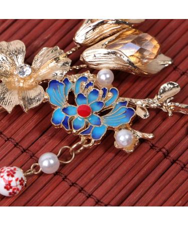 Minkissy Chinese Hair Stick 1 Pair of Retro Flower Hair Chopsticks Hairpin Japanese Chignon Pin Vintage Hair Accessories - Buy Online on SooperMarket.com