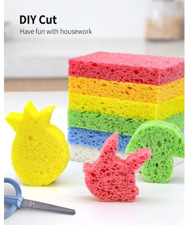ARCLIBER Cellulose Heavy Duty Kitchen Sponges - 6 Pack, Multicolor - Scrub Tough Messes Without Scratching - Buy Online on SooperMarket.com