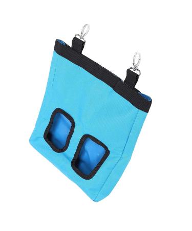 Rabbit Hay Feeder Bag Hay Bag Hanging Feeder Pig Hay Feeder Storage Small Animal Feeding Bag for Rabbit Guinea Pig (Blue)