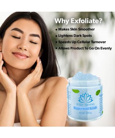 Pure Peppermint Scrub - Organic Moisturizing & Exfoliating Face & Body Scrub | Vegan Cruelty-Free Fights Stretch Marks & Wrinkles - Buy Online on SooperMarket.com