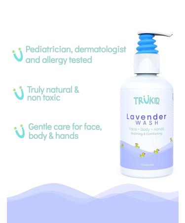 TruKid Lavender Calming Hair & Body Wash - Gentle Cleanser for Sensitive Skin, pH Balanced with Aloe & Coconut - Lavender Scent, All Natural (8 oz) - Buy Online on SooperMarket.com