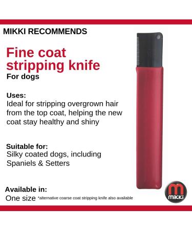 Mikki Dog Puppy Grooming Stripping Knife - Red Hand Stripping Tool for Fine Hair Coats - Buy Online on SooperMarket.com