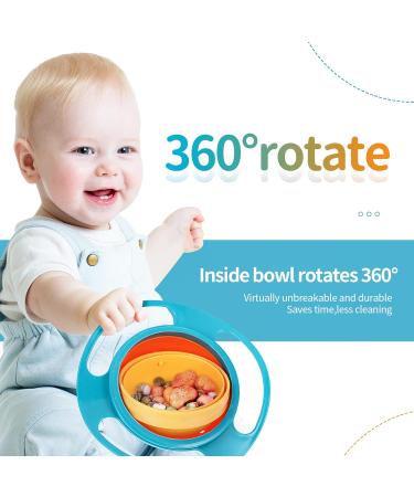 360 Degrees Gyro Bowl - Unspillable Toddler Snack Bowl, Dark Green - Buy Online on SooperMarket.com